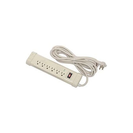 Leviton Power Strip, Surge, 5-15R, 5-15P, 15 ft., Beige S1000-S15